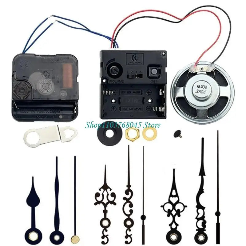 kit montre mécanique noir blanc doré aiguilles boîtier batteries instructions classique