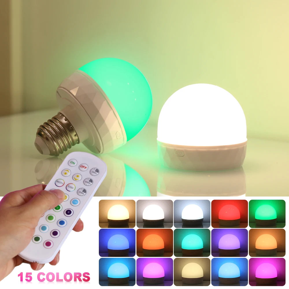 ampoule led rechargeable e27 multi couleurs télécommande blanc naturel moderne