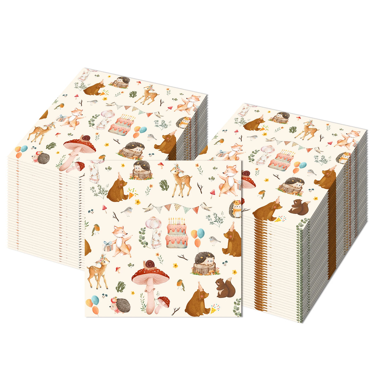 serviettes jetables animaux forêt motifs naturels festives enfants anniversaire mariageéléments forestiers