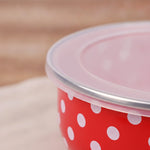 bols céramique couvercles fleurs pois blancs rouges verts roses bleus vintage