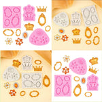 moules gâteau silicone rose doré motifs floraux couronnes cercles vintage baroque respectueux environnement