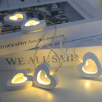 guirlande lumineuse coeurs rouge blanc mariage anniversaire valentin décoration festive