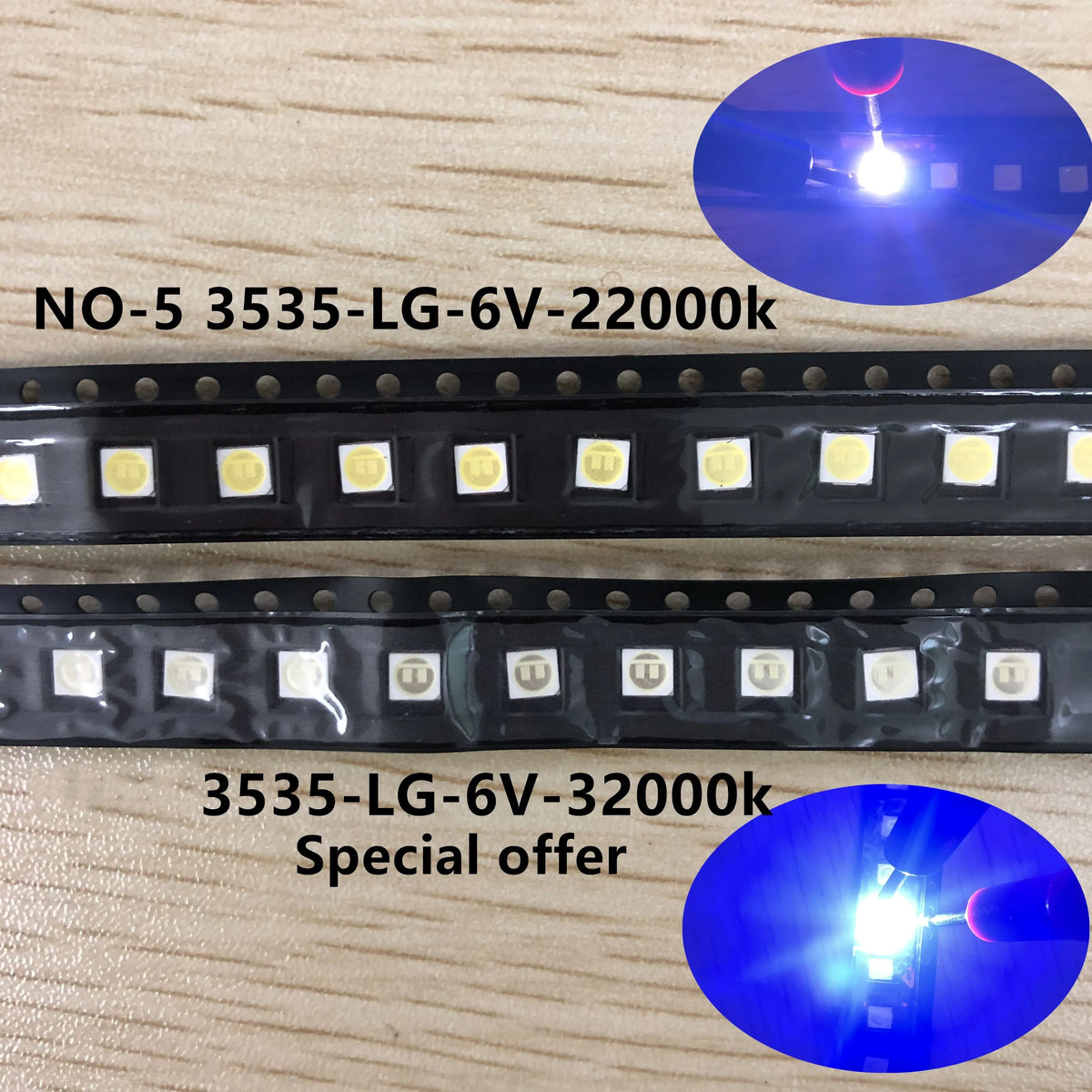 diodes led blanc froid 3535 smd surface mount 100 pièces réparation téléviseur led