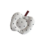 coussin ovale moderne rose clair jaune blanc rayures points confortable bandes noires
