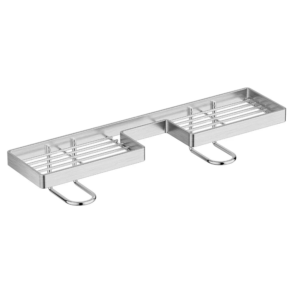 porte savon mural argenté moderne finition brossée clips fixation sans perçage drainage eau stable