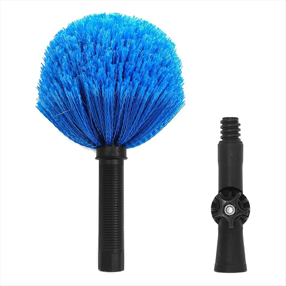 tête plumeau cobweb poils doux nettoyage intérieur extérieur bleu noir argenté adhésion vissageoutil nettoyage