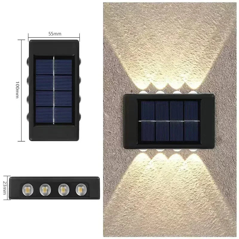 lampe murale solaire led noire moderne adhésive extérieure jardin decoration