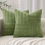 housse coussin carré moderne texture bleu marine polyester coton décoratif lit siège fixations blanc