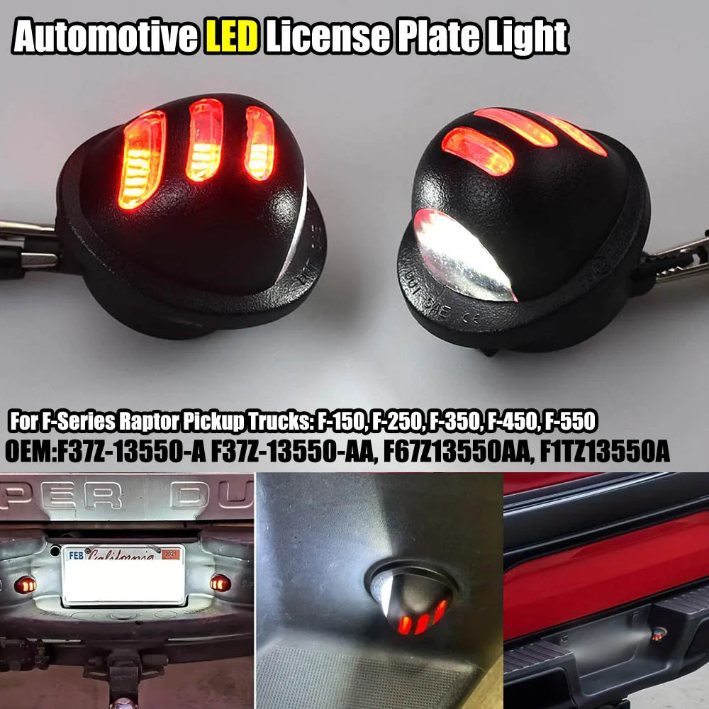 lampe plaque immatriculation led noir moderne adhésif ford ranger explorer f150 f250 f350