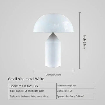 lampe table moderne métal doré forme champignon luxe éclairage intérieur maison