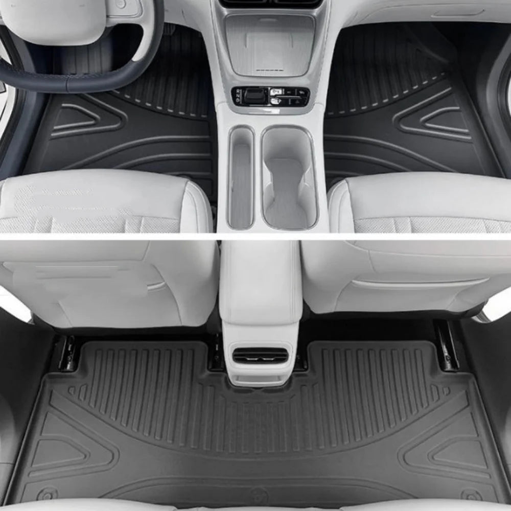 tapis sol coffre voiture noir rayures horizontales moderne imperméable tpe