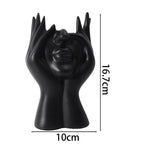 support pinceaux maquillage or argent noir visage stylisé moderne sculpturaliaux pinceaux