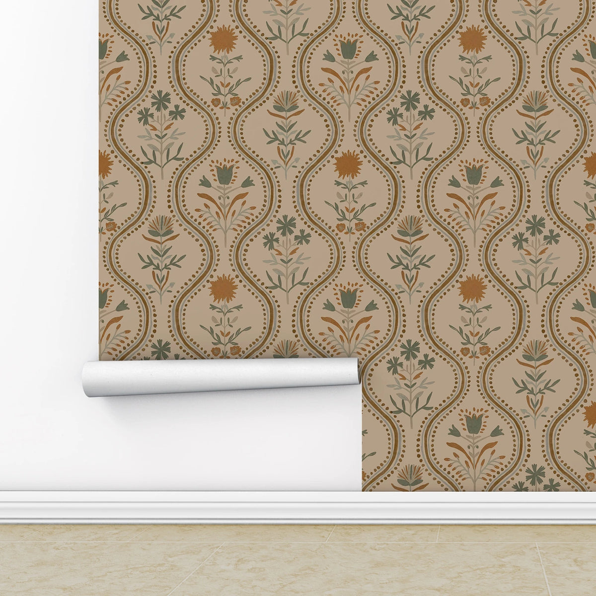 papier peint floral vintage autocollant résistant humidité moisissure environnemental 50x300cm chambre salon
