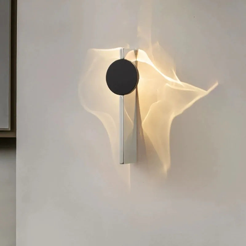 applique murale moderne led noir argentée éclairage mur chaud minimaliste fixée mur lumineuse discothèque