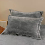 taies d'oreiller velours gris moderne 300 fils qualité supérieure opaques maison hiver