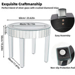 table d'appoint ronde argentée strass moderne élégante pieds simples transparente minimaliste