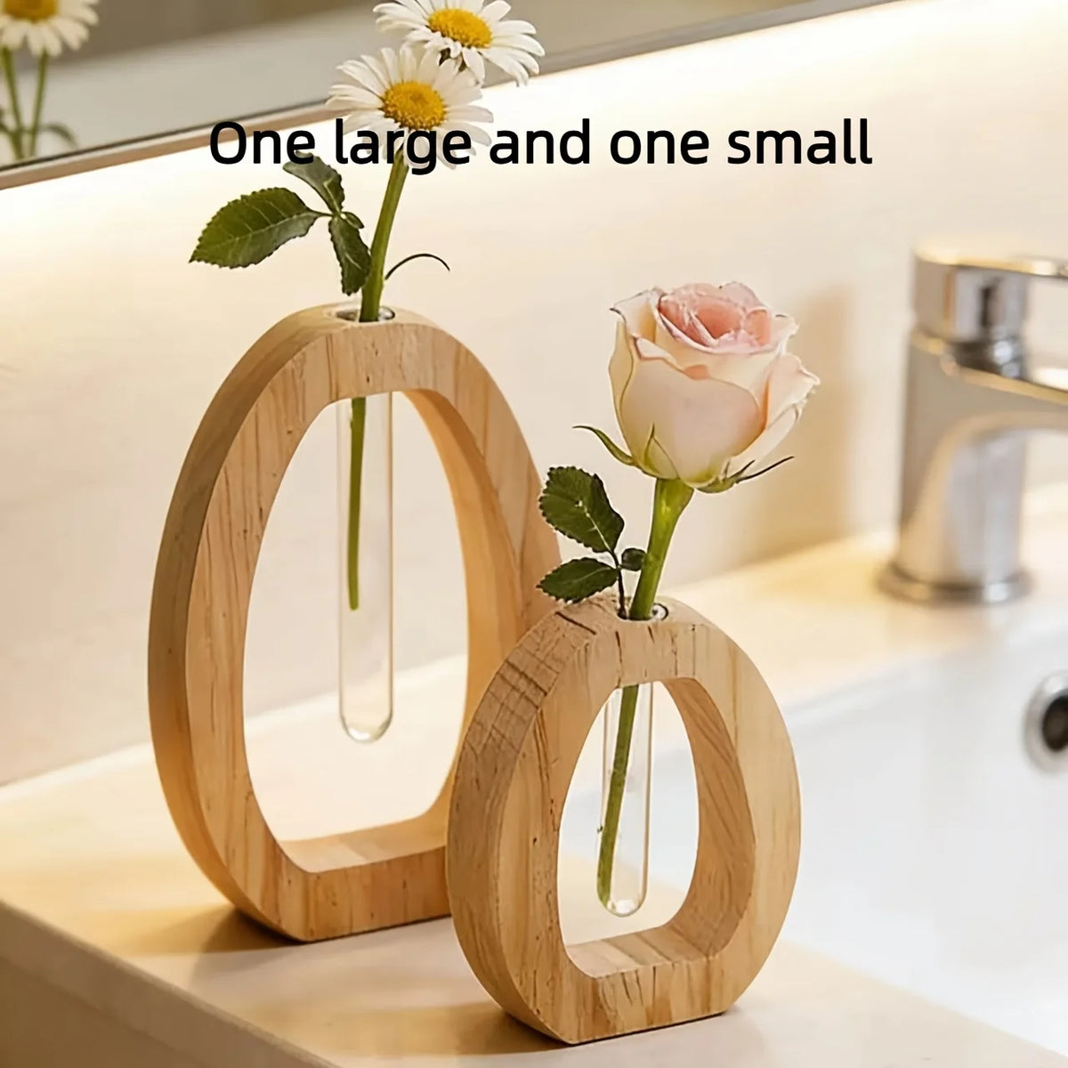 vases bois naturel verre transparent moderne minimaliste décoration maison