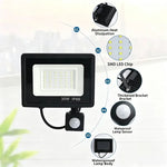projecteur led 220v 10w 20w 30w 50w 100w ip66 étanche moderne noir sensor rotation