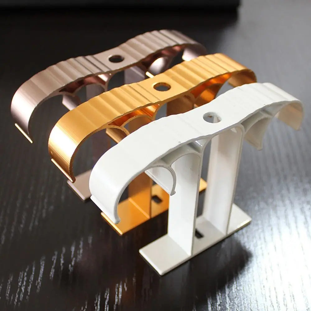supports rideaux or blanc cuivre lisses modernes plaque fixation