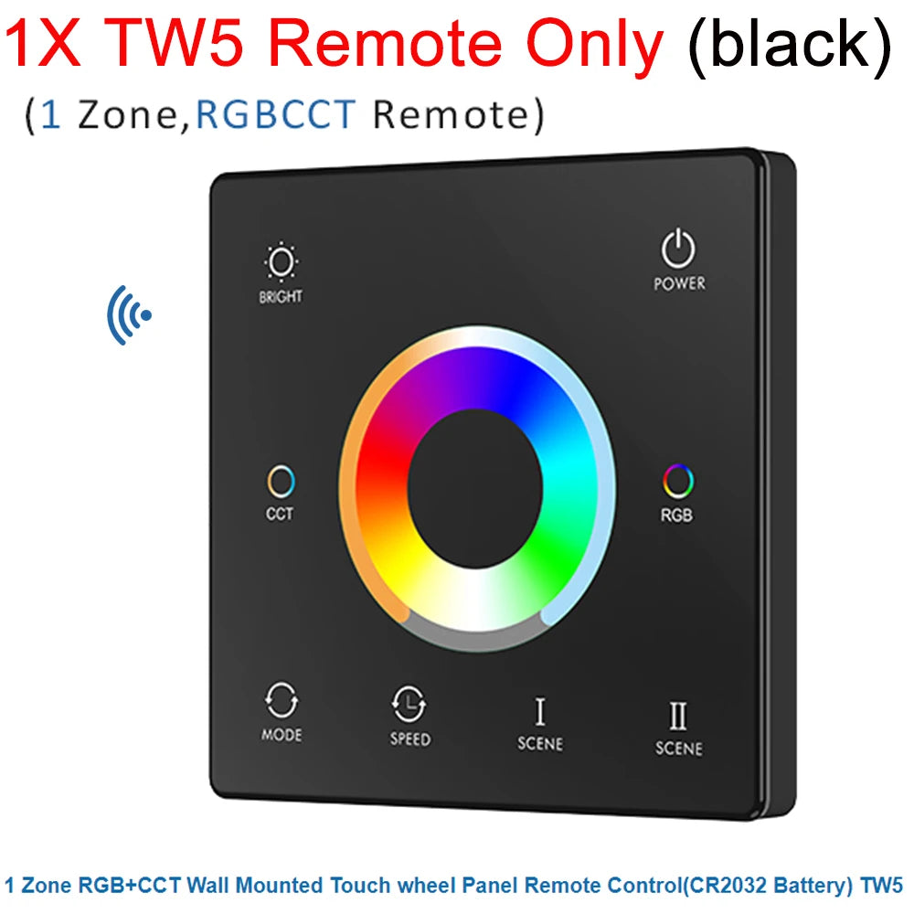 contrôleur rf 2.4g led wall mounted touch panel zone rgb cct dimming veromount