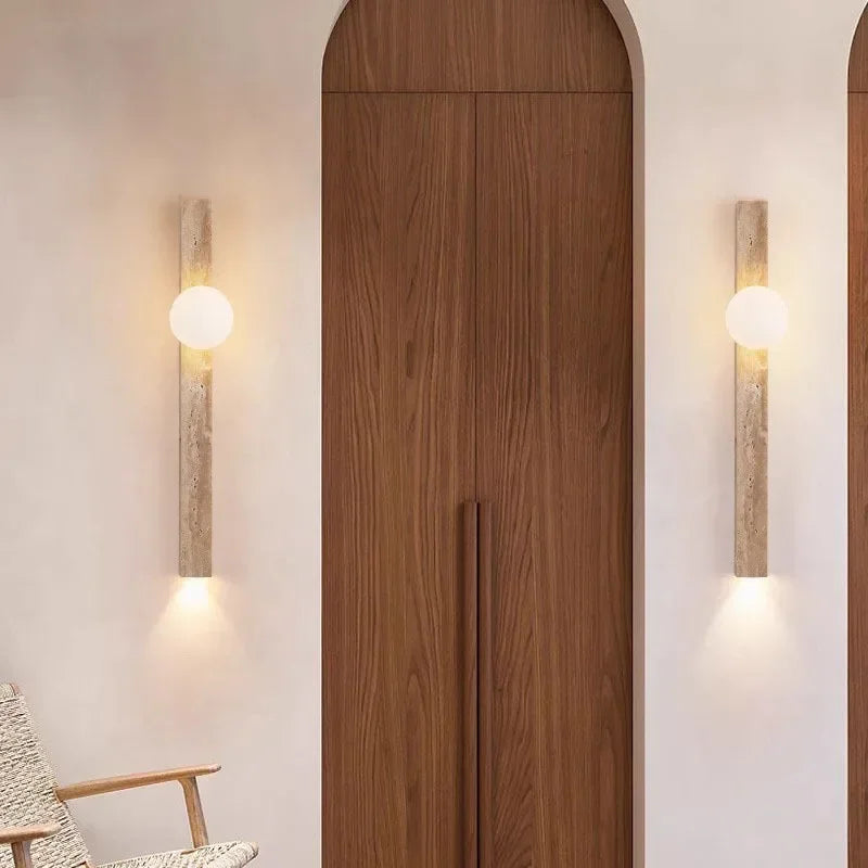applique murale moderne minimaliste verre blanc beige clair éclairage led 3000k fixée mur