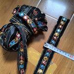 ruban dentelle brodé adhésif motif floral noir or couture mariage décoration couture