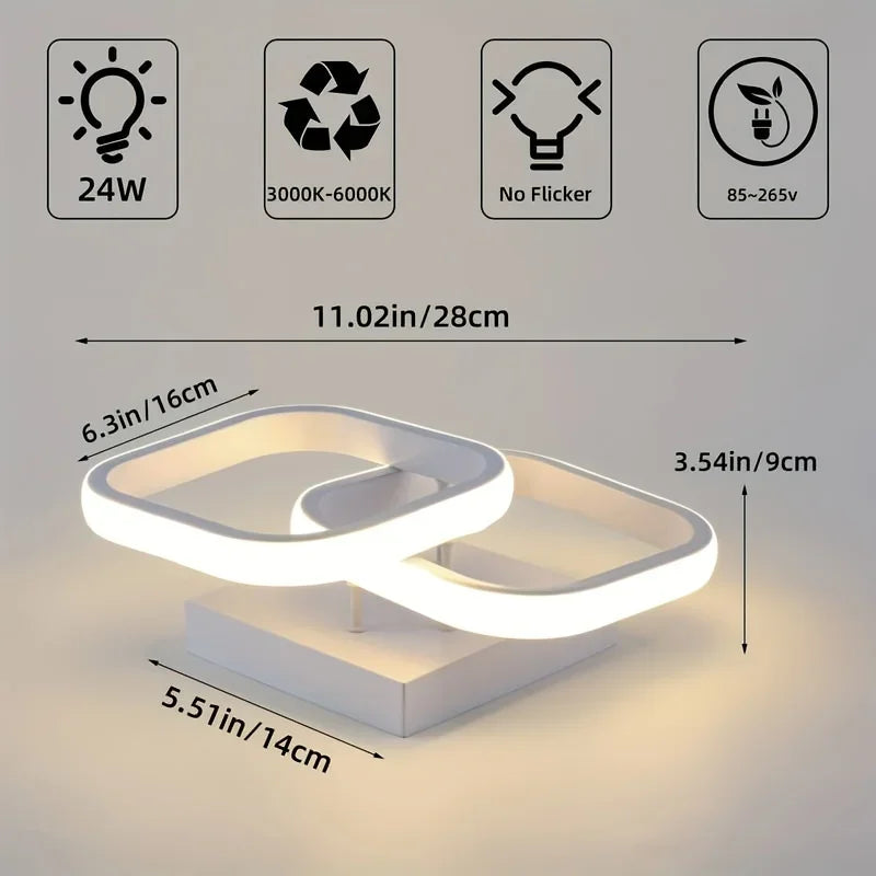 plafonnier led moderne minimaliste acrylique blanc noir toucher interrupteur chambre salon cuisine