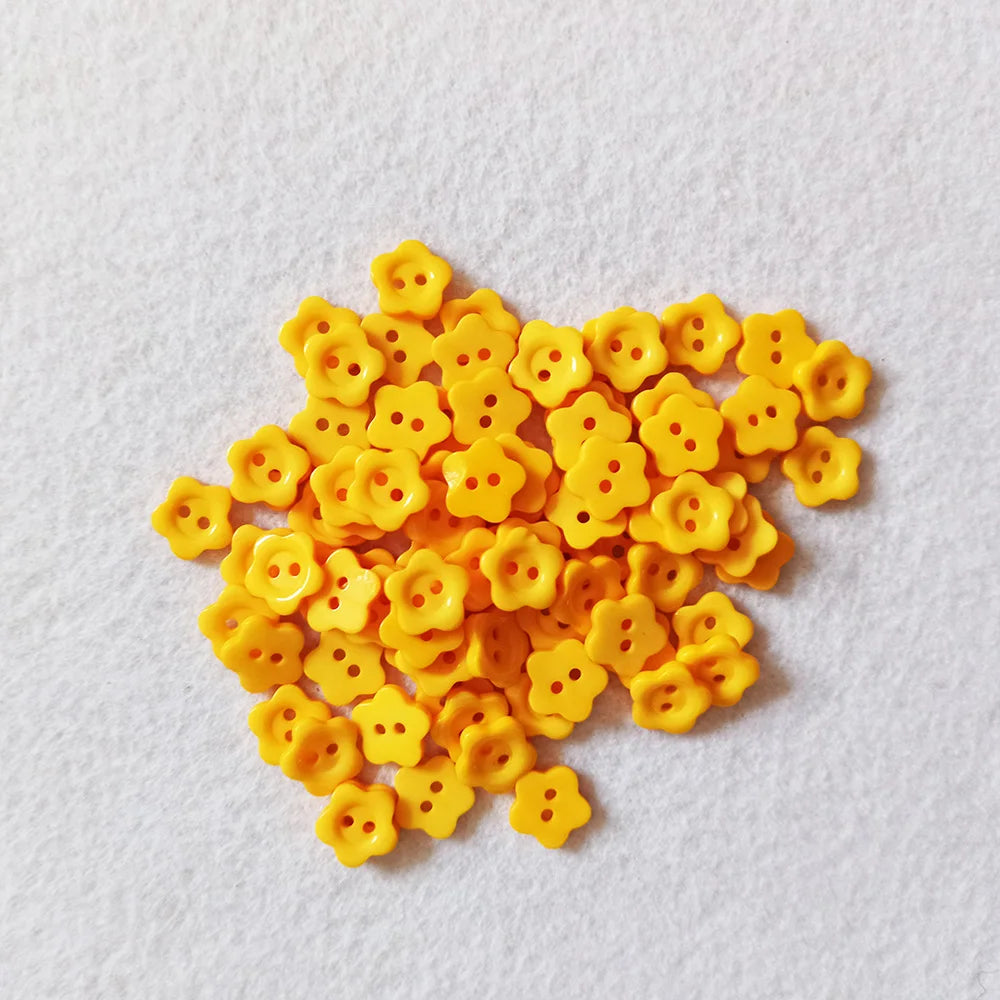 boutons résine fleurs multicolores simples lavables écologiques sans nickel 100pcs⌀1.2cm