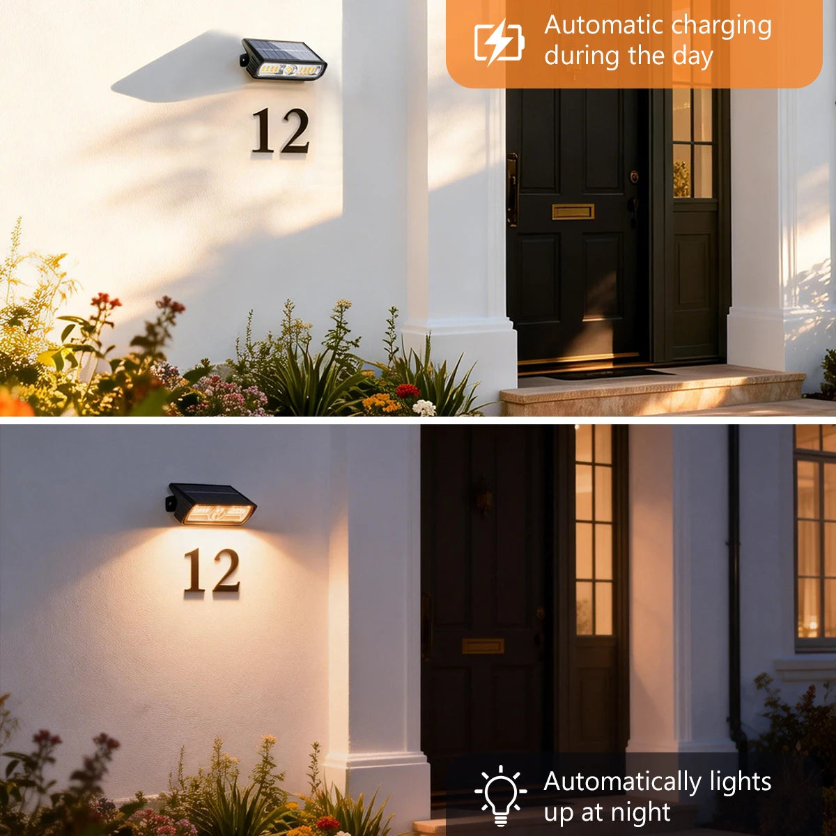 lampe solaire murale noire ip65 led moderne clips fixations 2492000lm