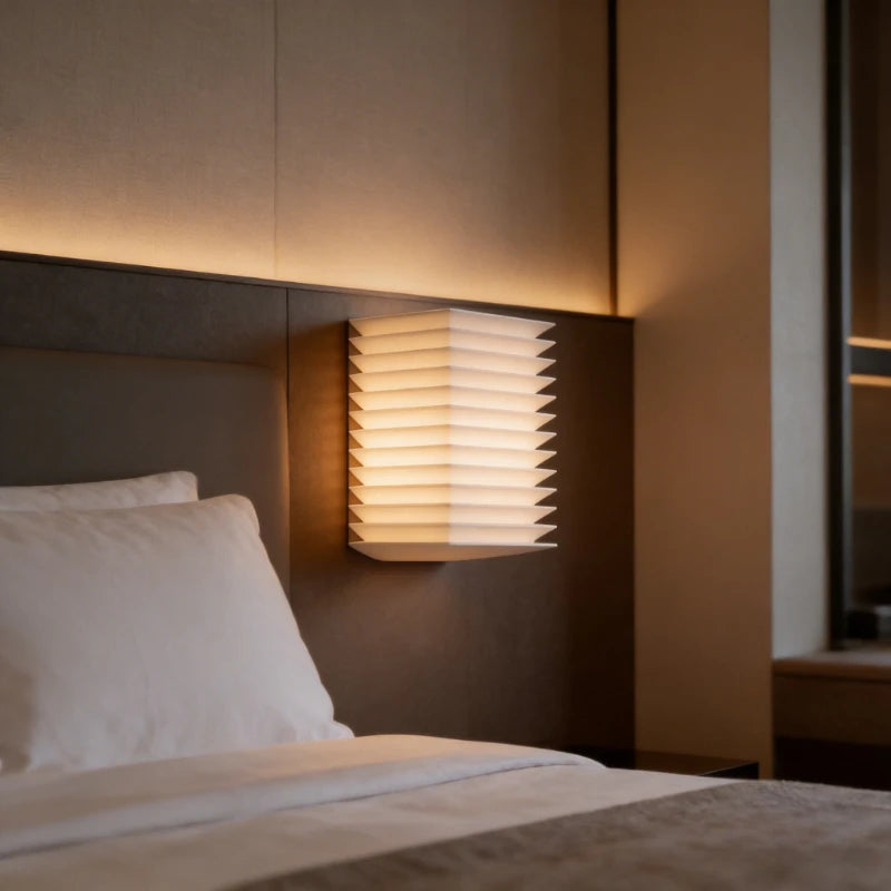 lampe murale moderne blanc plis réguliers led cuisine étude salle manger fixée mur