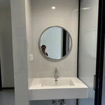 miroir moderne portable vert blanc acier inoxydable carré fixation murale salle bains maquillage decoration