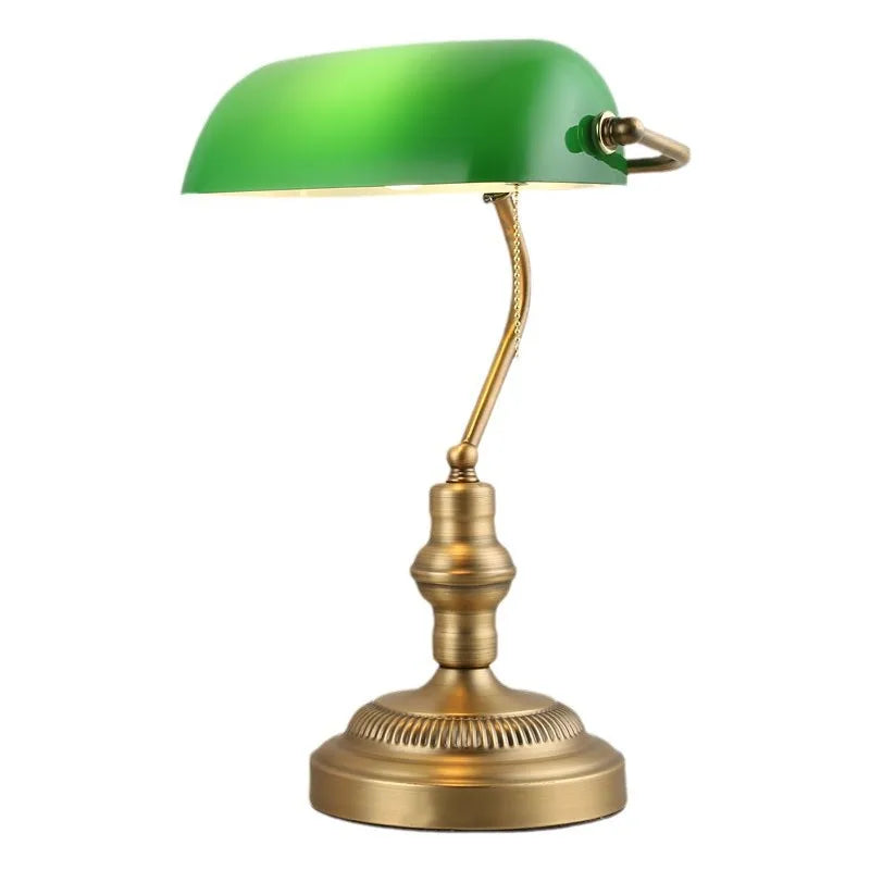 lampe table classique vert doré métal opac certifié chambre coucher
