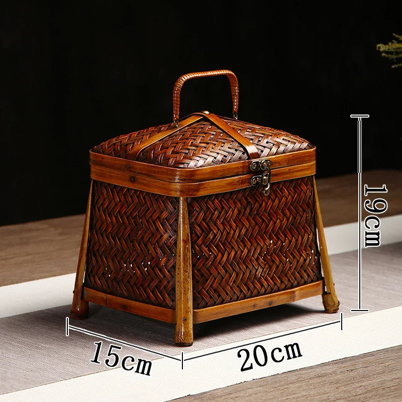 paniers osier marron clair panier couvercle tressage traditionnel vase blanc baguettes bambou rustique artisanal