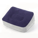 coussin gonflable velours violet gris relaxation voyage confortable jambes repos pieds maison