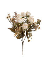 bouquet artificiel roses violettes blanches dorées decoration mariage anniversaire intérieur