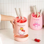 pot ustensiles hello kitty rose dessin animé moderne couteaux cuillères assiette rangement cuisine plastique