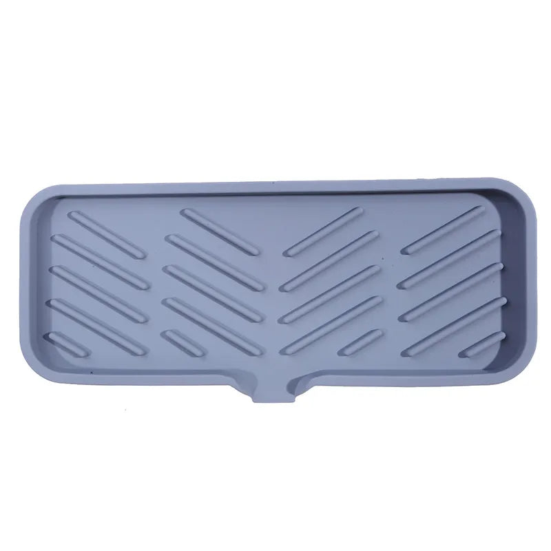 support savon silicone self draining moderne gris vert blanc rayures horizontales