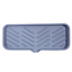 support savon silicone self draining moderne gris vert blanc rayures horizontales