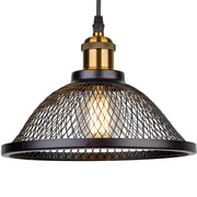 suspension luminaire industrielle vintage fer noir grillage semi transparent salon chambre cuisine