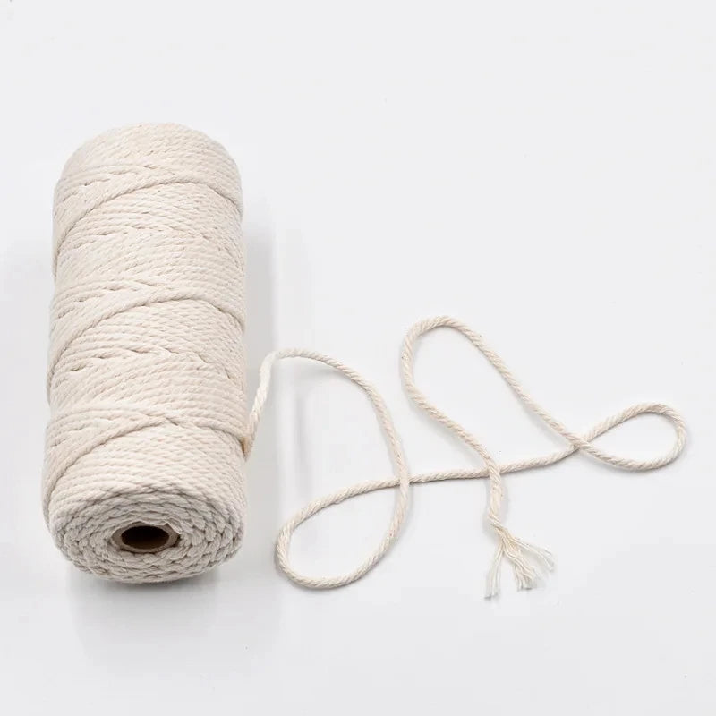 corde macramé coton blanc naturel tissage doux traditionnel artisanal 100m 200m
