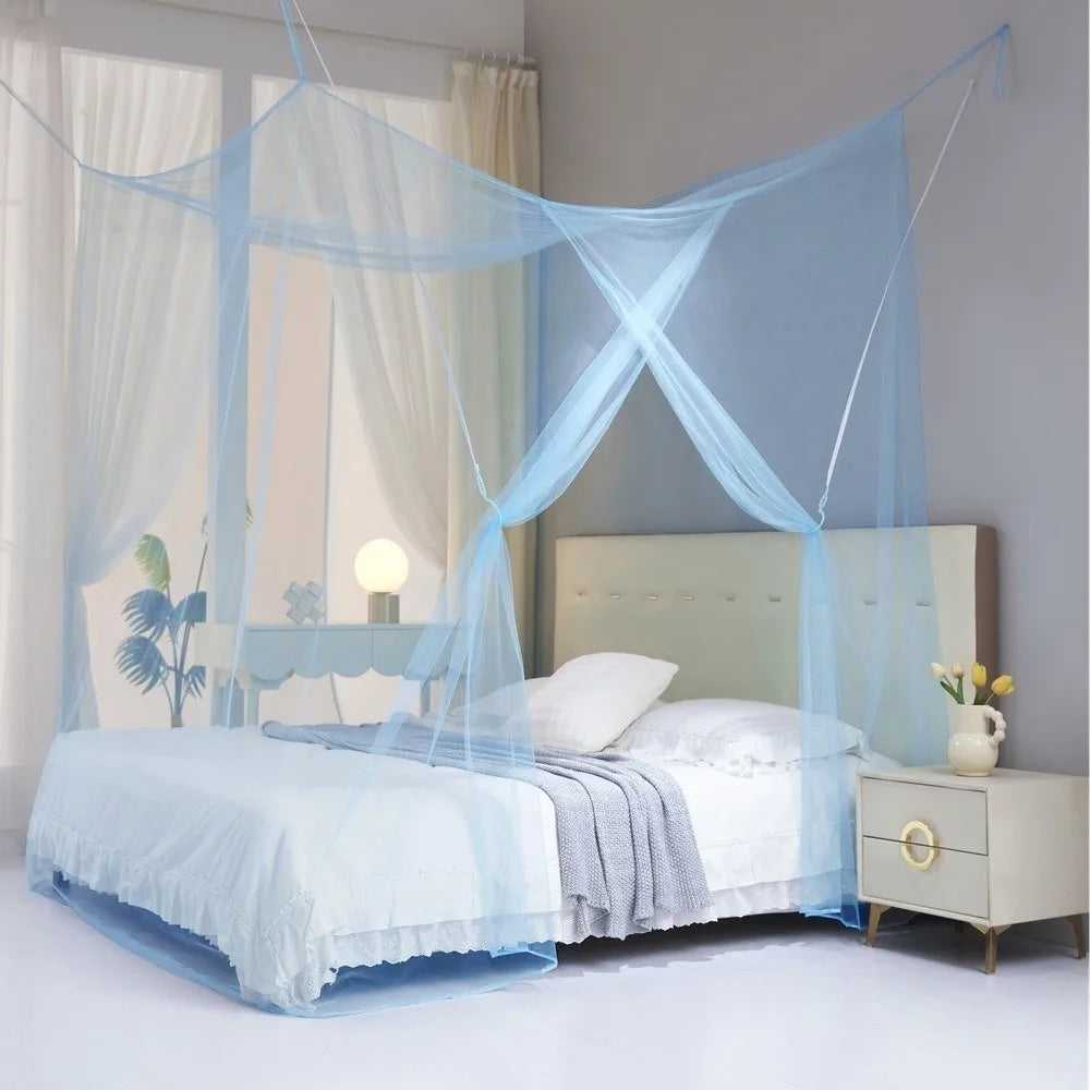 filet lit transparent moderne polyester coton blanc rose bleu violet jaune camping chambre coucher
