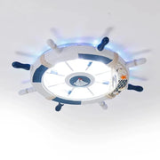 luminaire volant marin welcome aboard bleu blanc jaune beige bateau decorationOpaque central lumière diffusée