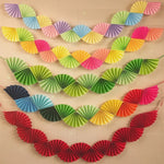 guirlande multicolore fanons pliés décoration festive anniversaire mariage éventail papier opacité festive decoratif
