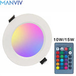 spot led blanc multicolore rgb télécommande gradation moderne 10w 15w led