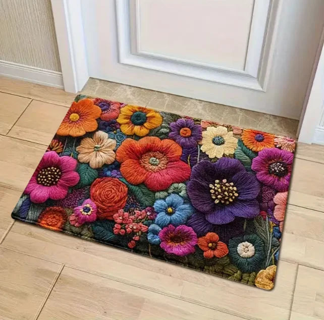 tapis fleurs marguerites fraises texturé 3d antidérapant résistant décoloration moderne salon chambre