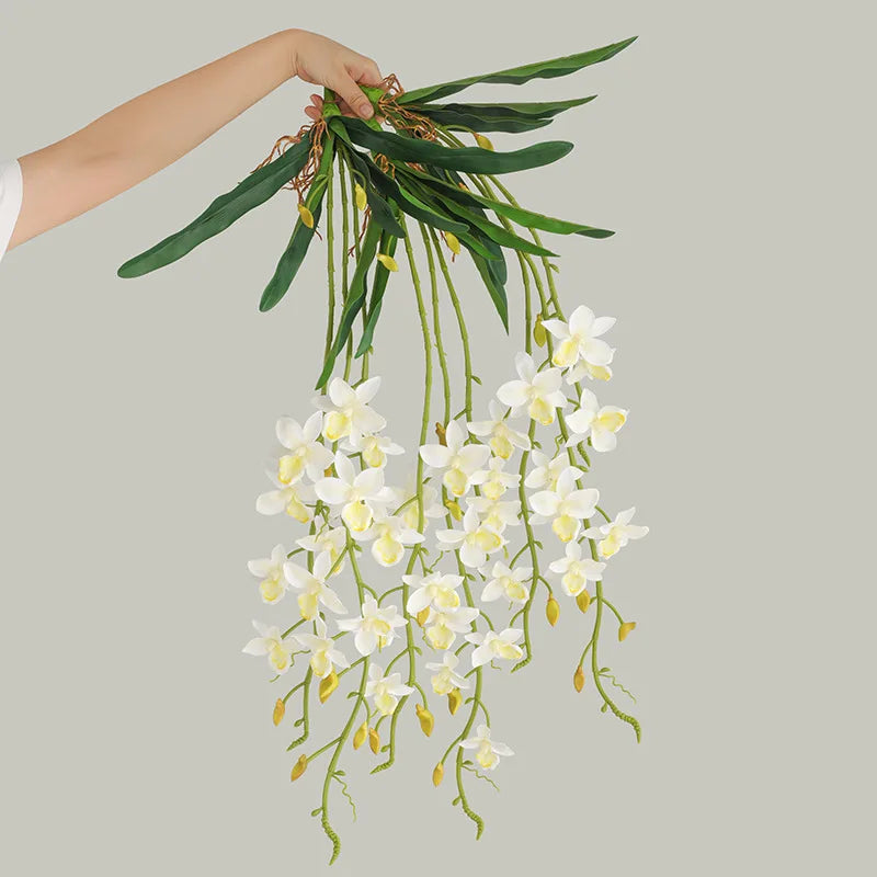 Bouquet artificiel moderne fleurs simples feuilles vertes blanc violet rose rouge vert intérieur