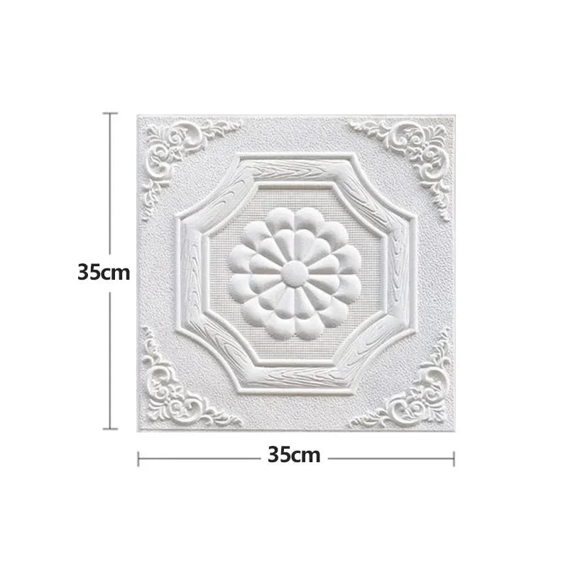 panneaux decoratifs murals fleurs geometriques adhésifs blancs classiques decoration intérieure chambre salon