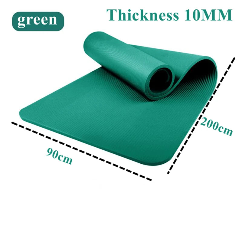 tapis yoga 200x90cm noir violet rose vert rayures antislip épais 10mm débutant moderne confortable