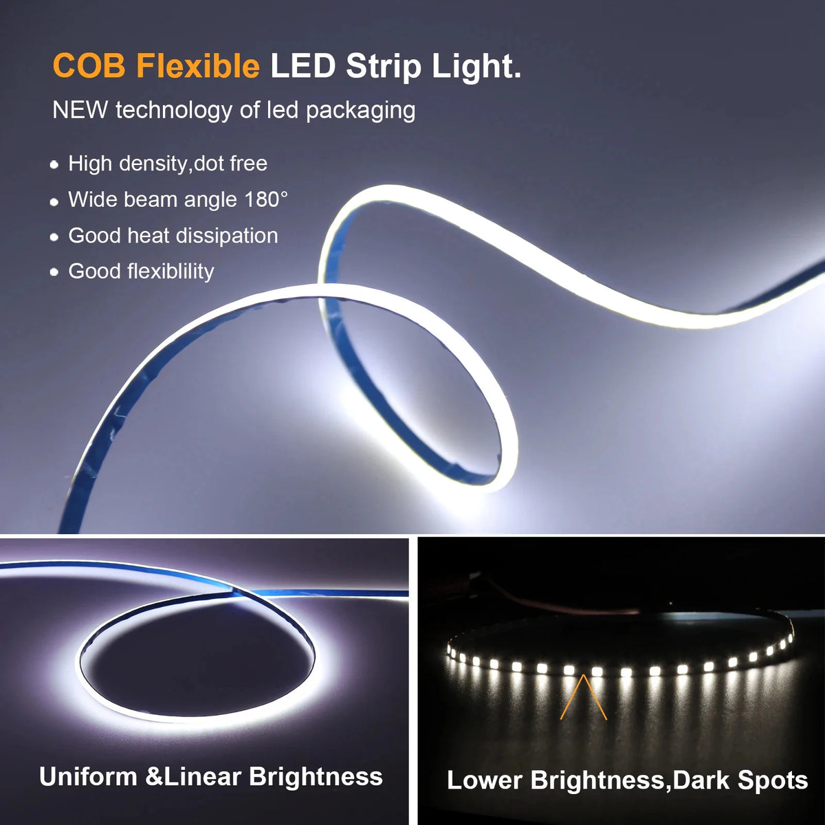 ruban led flexible blanc lisse moderne 5v 400 leds/m adhésif découpable salon