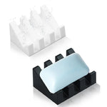 support savon silicone rouge blanc moderne auto drainant salle bain cuisine deux pièces